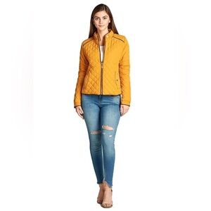 Active USA Mustard Quilted Puffer Jacket